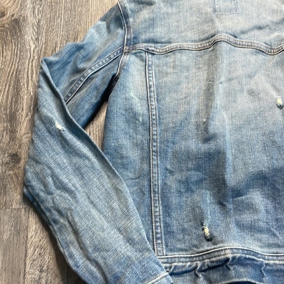 J.Crew Factory Distressed Denim Jacket, size xx small - Picture 9 of 10